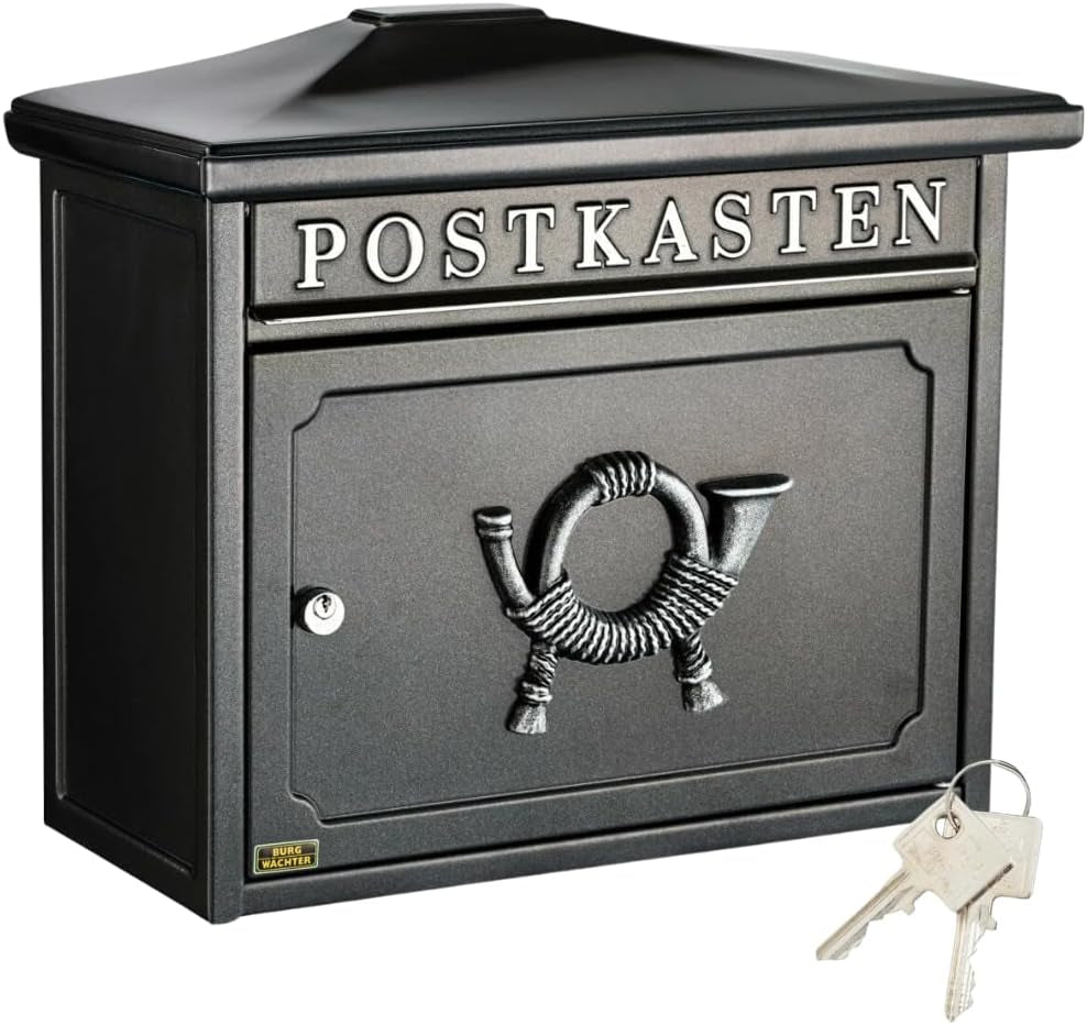 Abschließbarer Wandbriefkasten mit geschütztem Einwurfschlitz