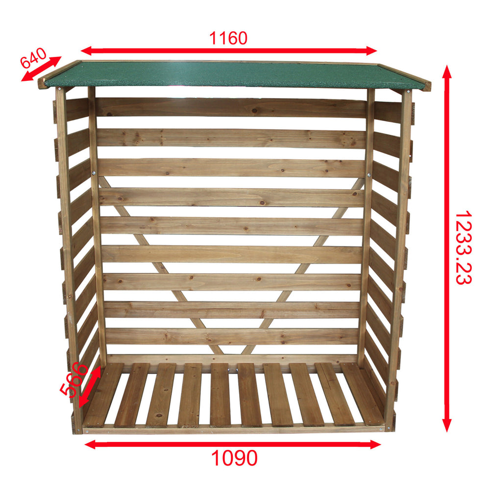 Kaminholzregal Holz mit Rückwand, Ansicht 9