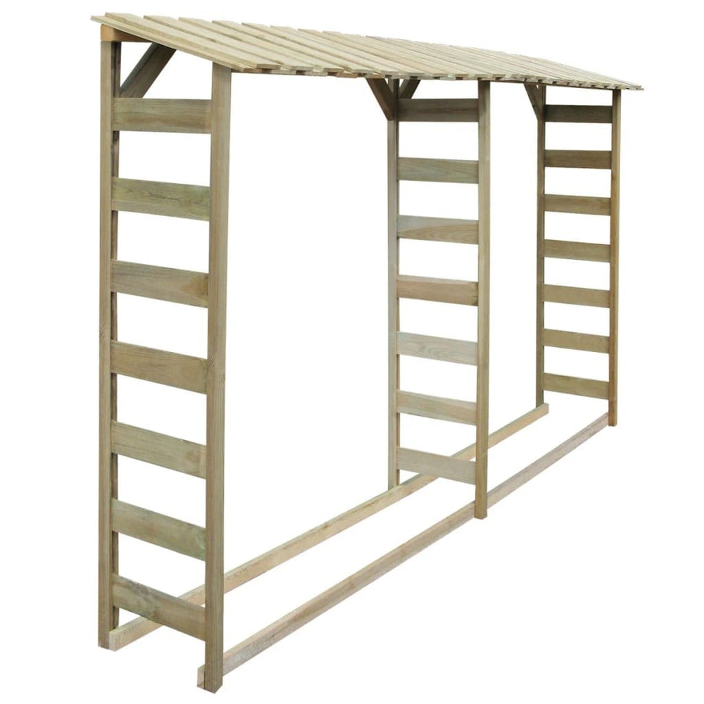 Brennholz-Unterstand Kiefernholz 176 cm hoch, Ansicht 3
