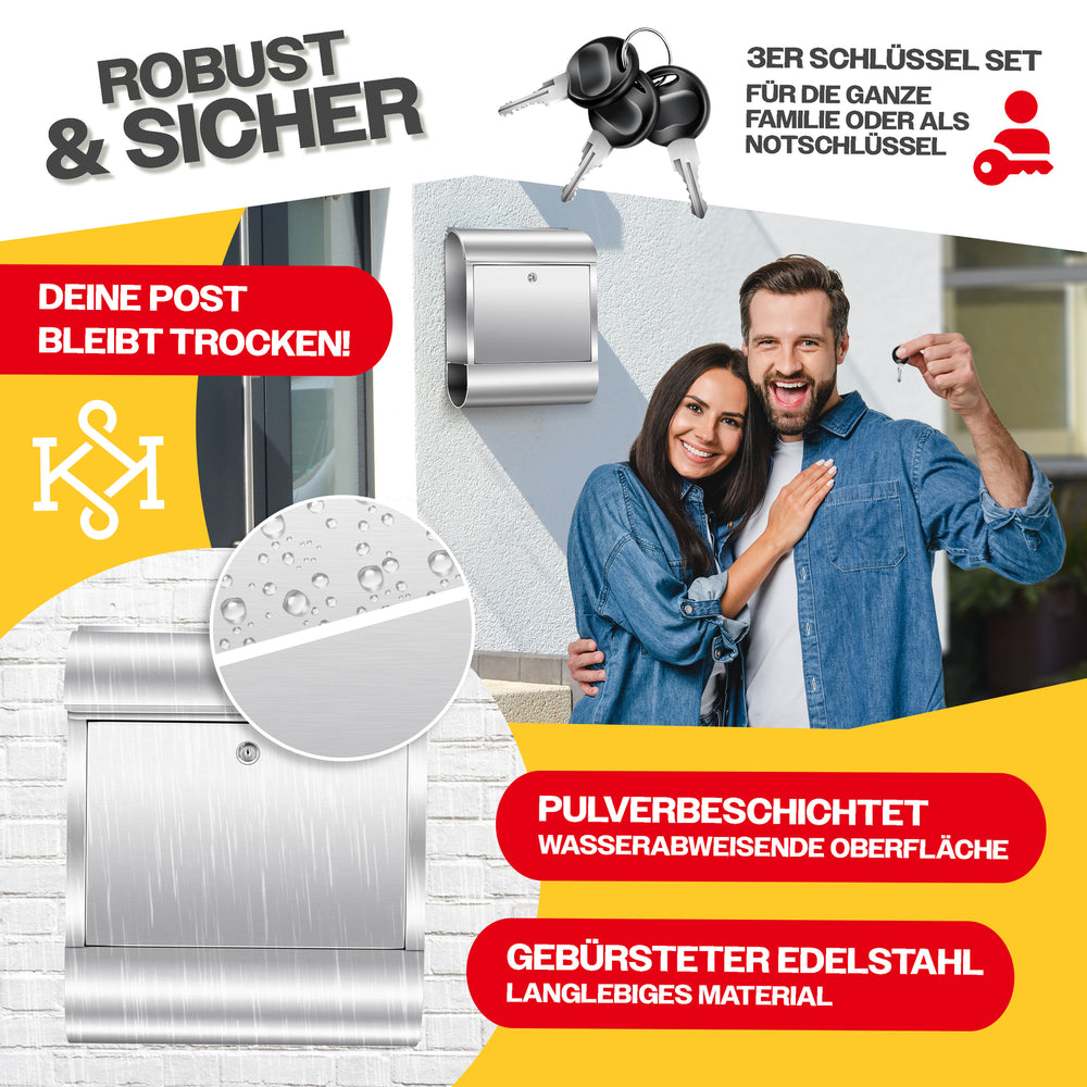 Wandbriefkasten KESSER XXL Edelstahl, Ansicht 21