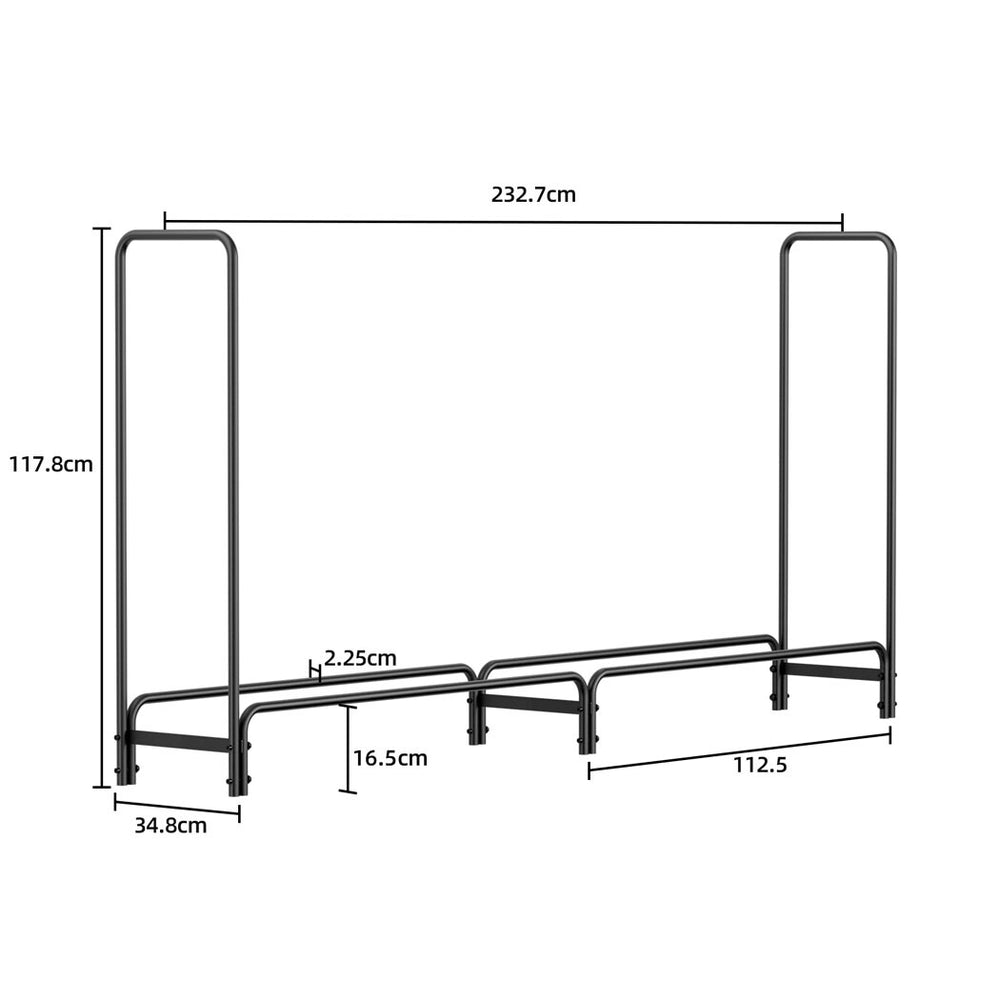 Brennholzregal verstellbar 120 bis 233 cm, Ansicht 7