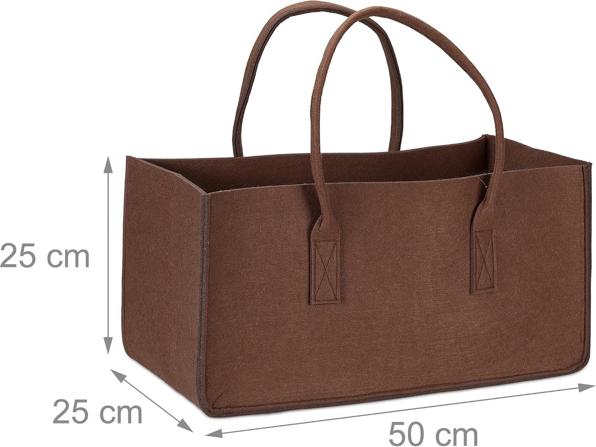Kaminholztasche Filz 27 Liter Braun, Ansicht 4