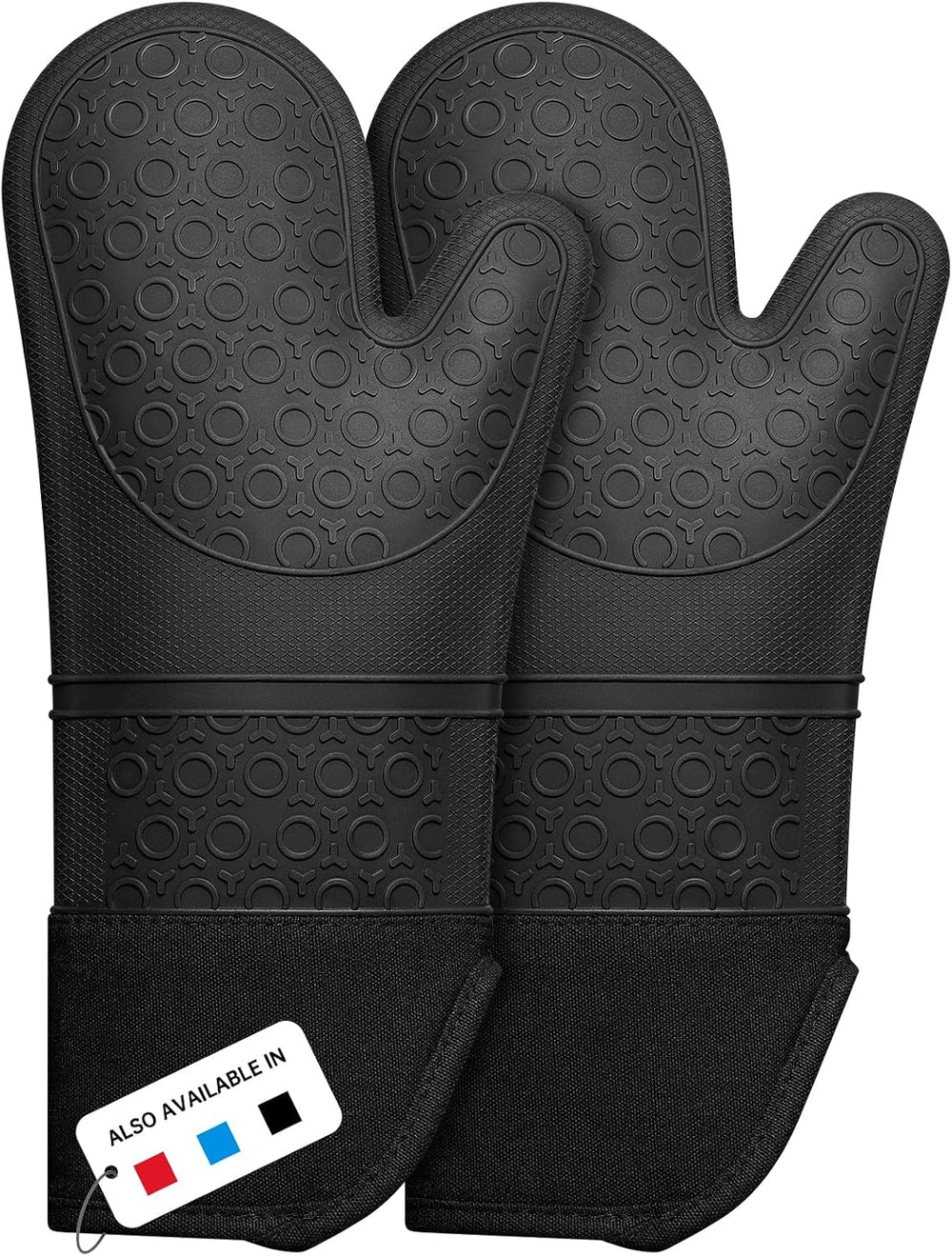 Ofenhandschuhe hitzebeständig Silikon Schwarz – Ansicht 1 von 7