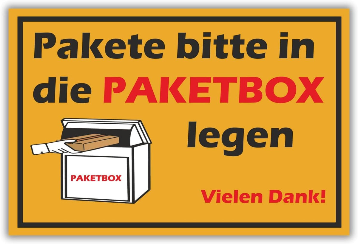 Paketbox-Schild PVC 30 × 20 cm – Ansicht 1 von 6