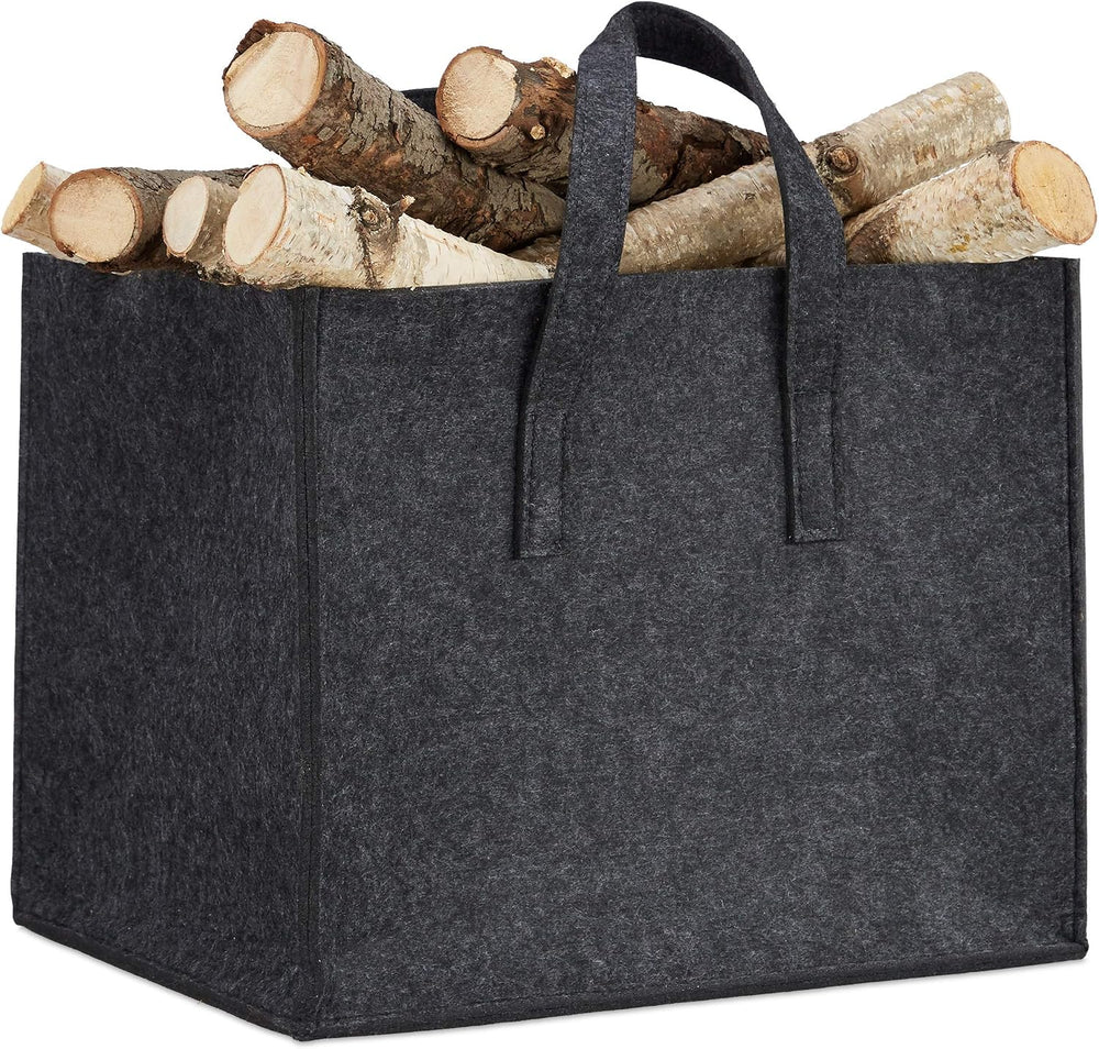 Kaminholzkorb Filz 50 Liter Anthrazit