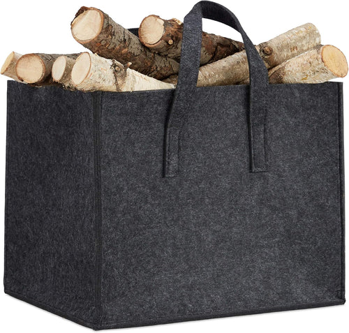 Kaminholzkorb Filz 50 Liter Anthrazit