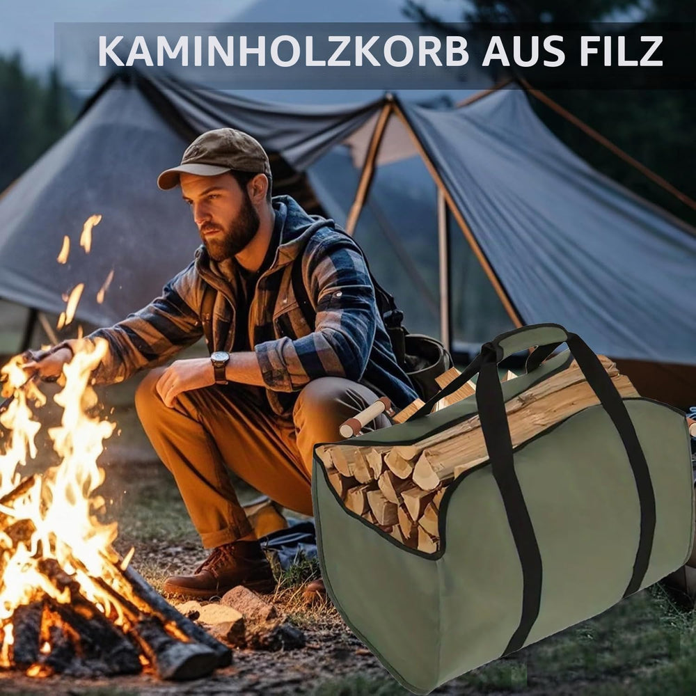 Kaminholztasche groß Grau – Ansicht 9 von 9