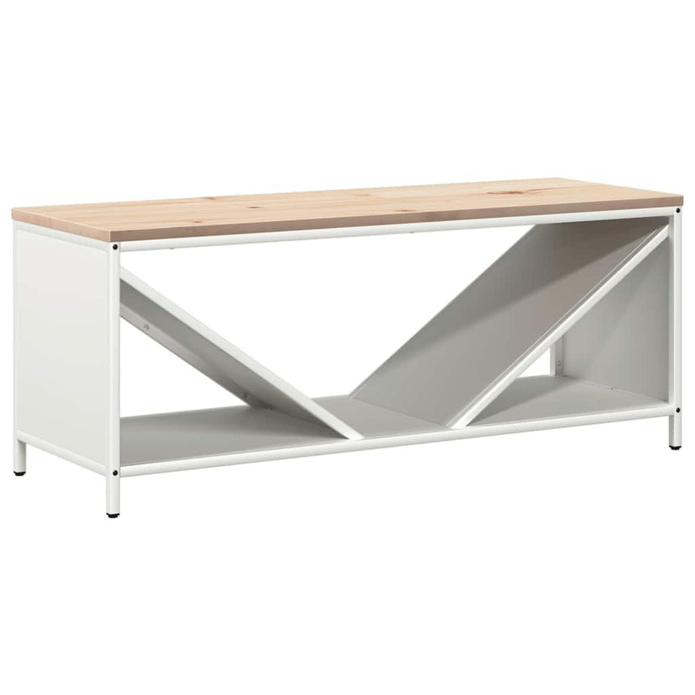 Brennholzregal mit Holzplatte Weiß 100,5 × 35,5 × 40 cm