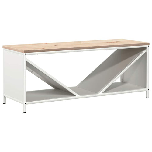 Brennholzregal mit Holzplatte Weiß 100,5 × 35,5 × 40 cm