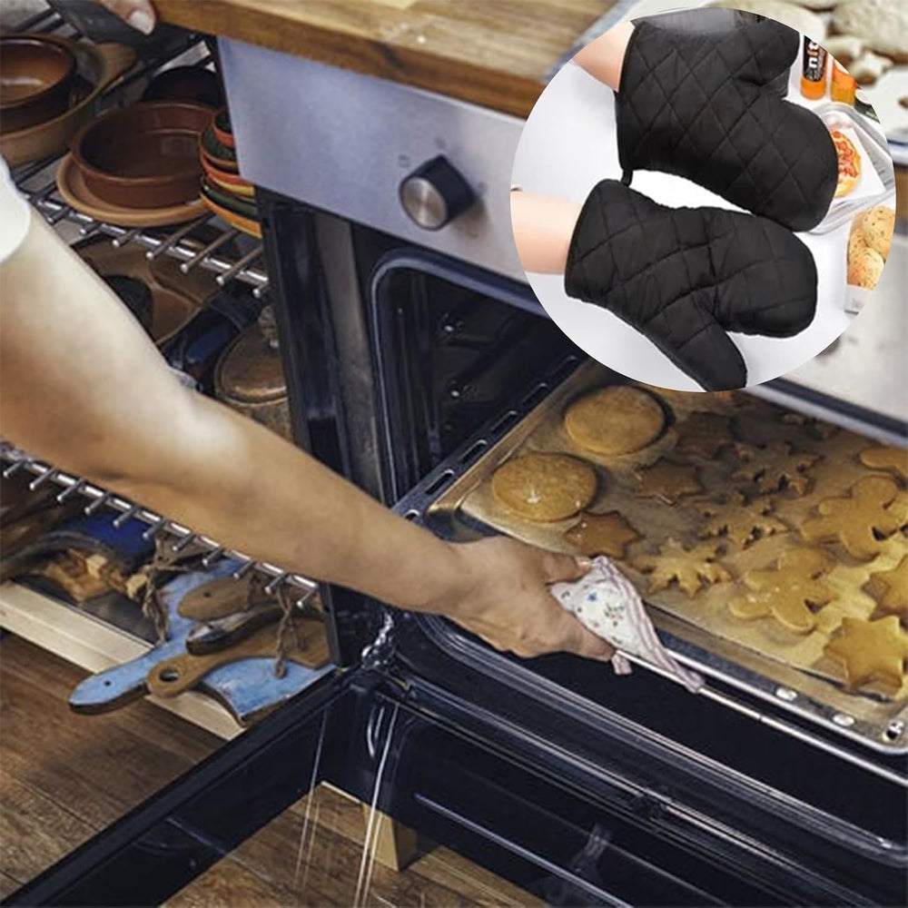 Ofenhandschuhe hitzebeständig Schwarz – Ansicht 6 von 7