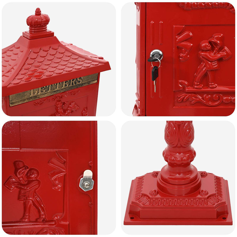 Standbriefkasten Vintage Rot – Ansicht 6 von 9