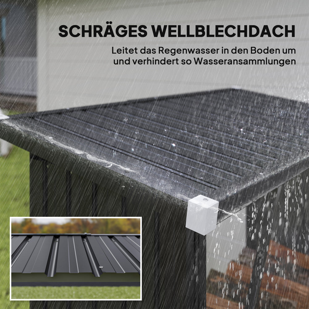 Brennholzschuppen Dunkelgrau 66,5 cm tief, Ansicht 17