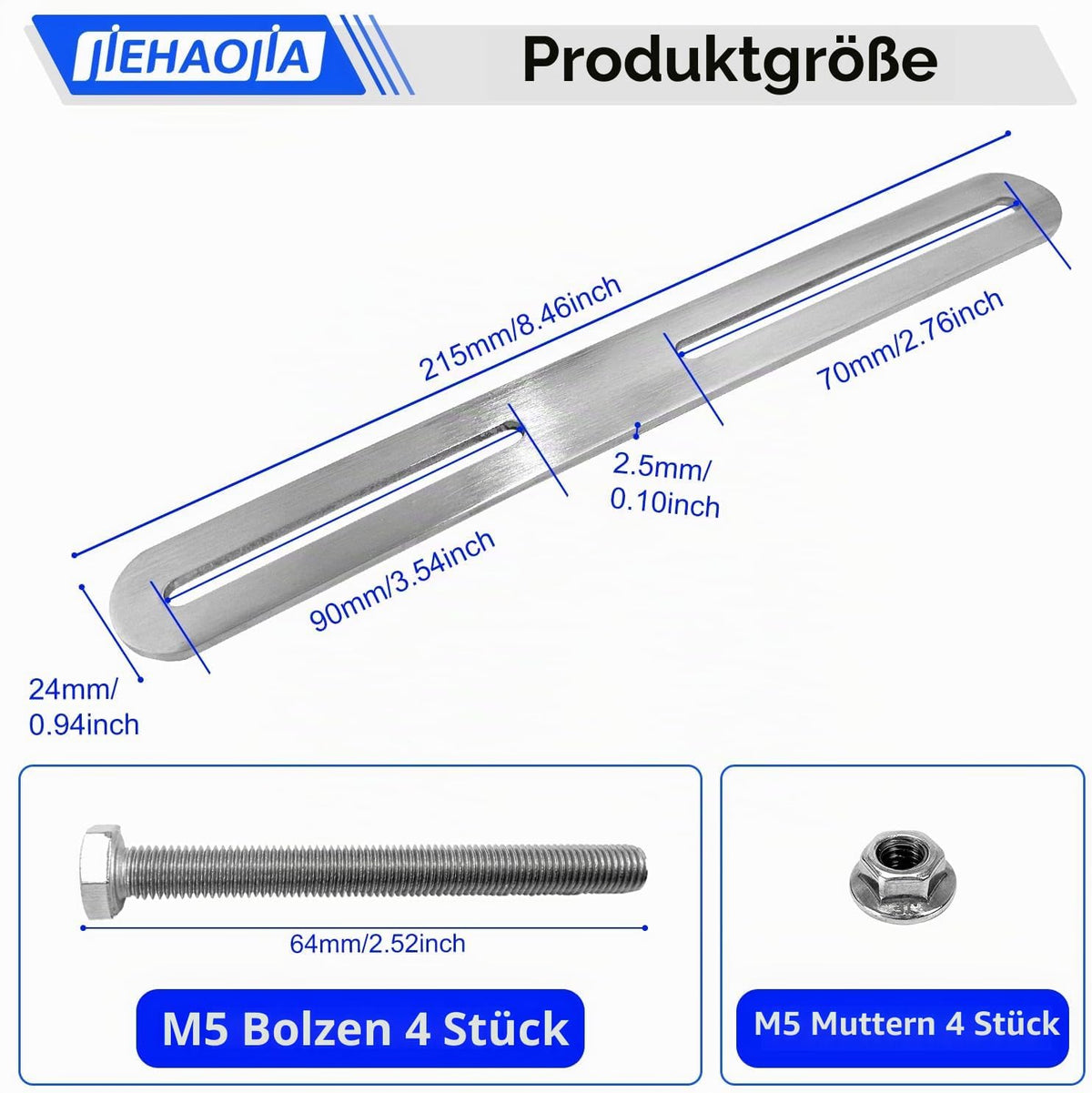 Zaunbefestigung Briefkasten 215 mm Silber, Ansicht 2