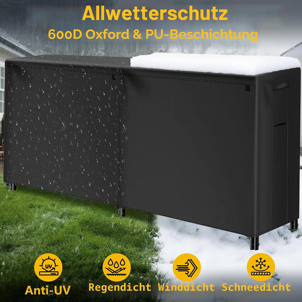 Kaminholzregal außen mit Abdeckung 244 cm – Ansicht 5 von 10