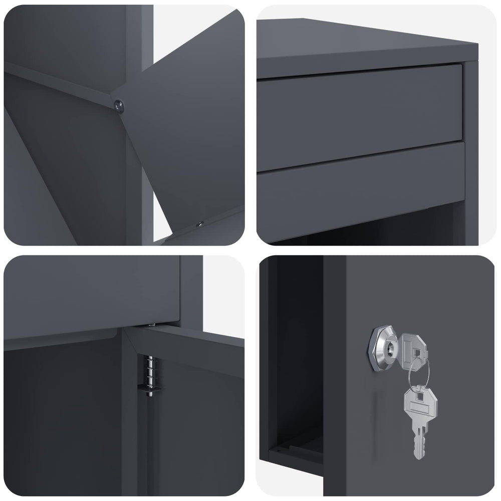 Paketbriefkasten Anthrazit 103 cm, Ansicht 8