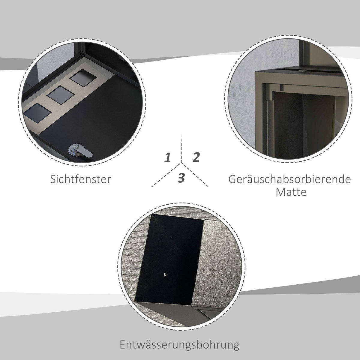 Briefkasten Mit Zeitungsfach, Postkasten Aus Metall Mit 2 Schlüssel, Schwarz