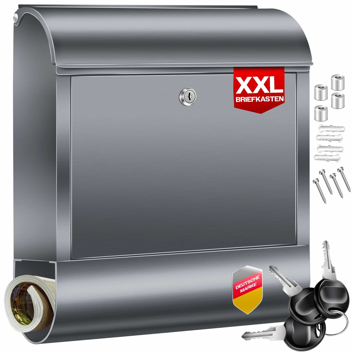 Wandbriefkasten KESSER XXL Edelstahl