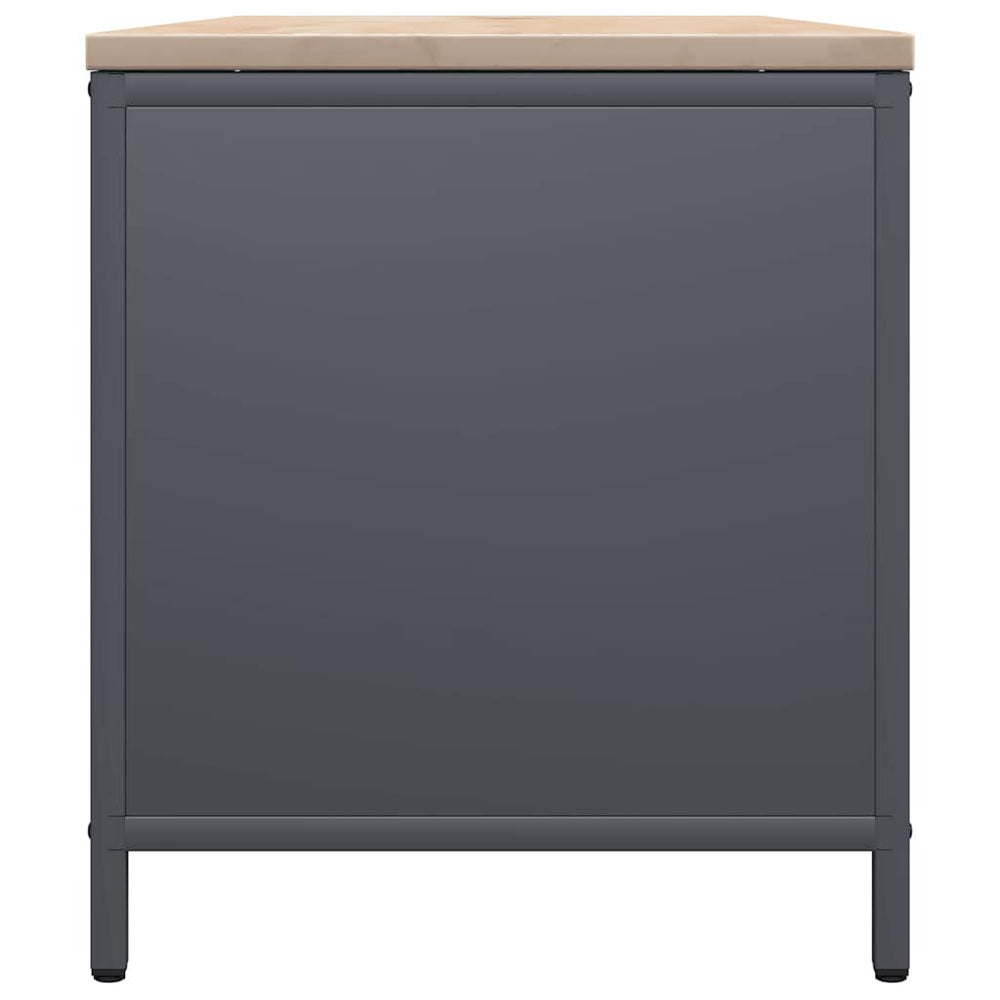 Brennholzregal mit Holzplatte Anthrazit 100,5 × 35,5 × 40 cm, Ansicht 7