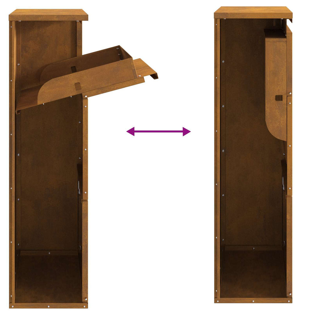 Paketbriefkasten Rostoptik 82 cm – Ansicht 11 von 14
