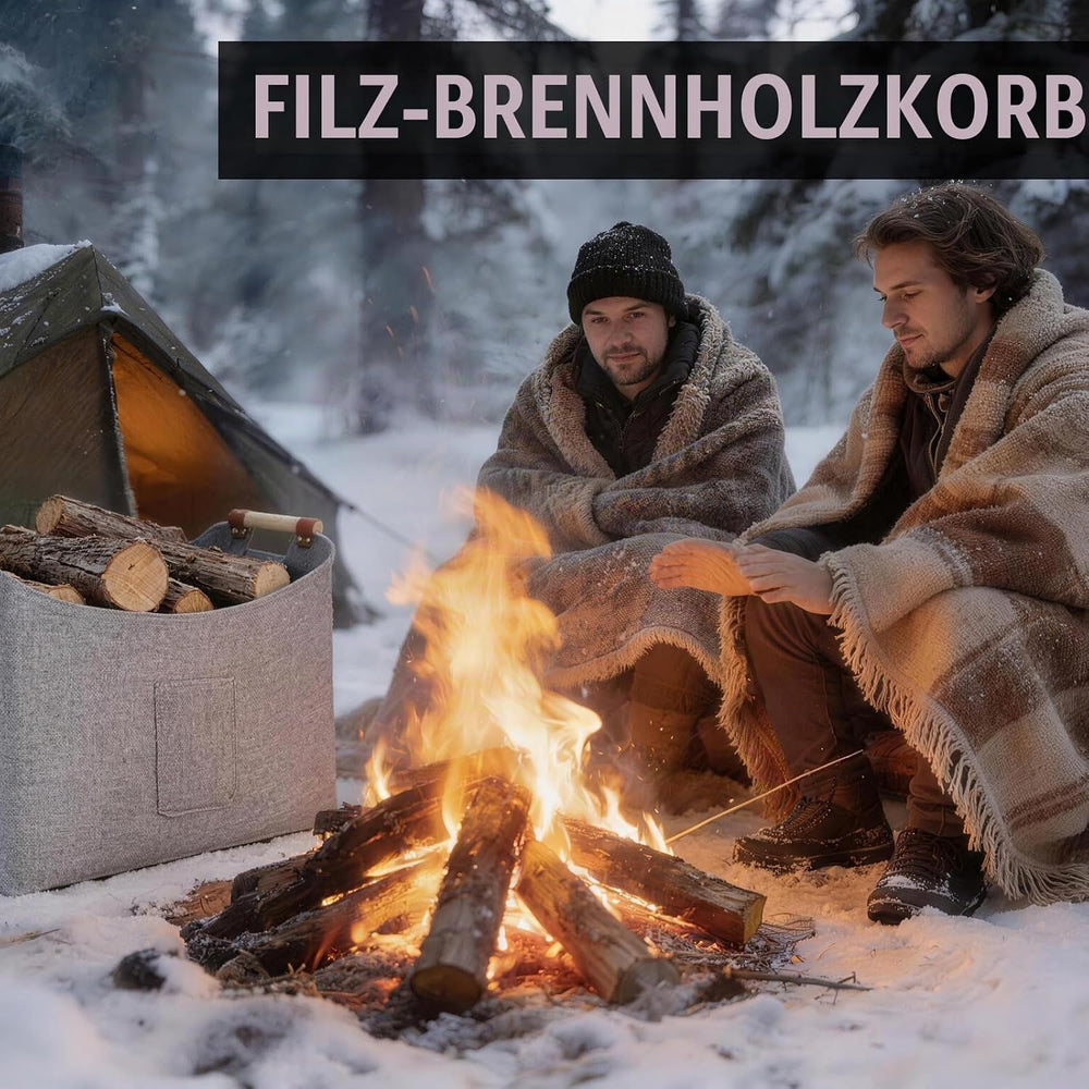 Kaminholzkorb Filz faltbar groß 96 Liter – Ansicht 5 von 7