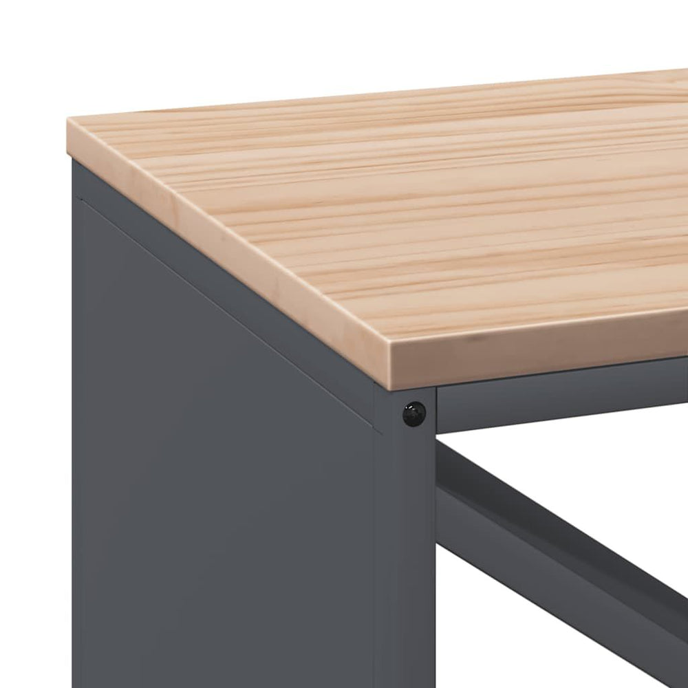Brennholzregal mit Holzplatte Anthrazit 100,5 × 35,5 × 40 cm, Ansicht 8