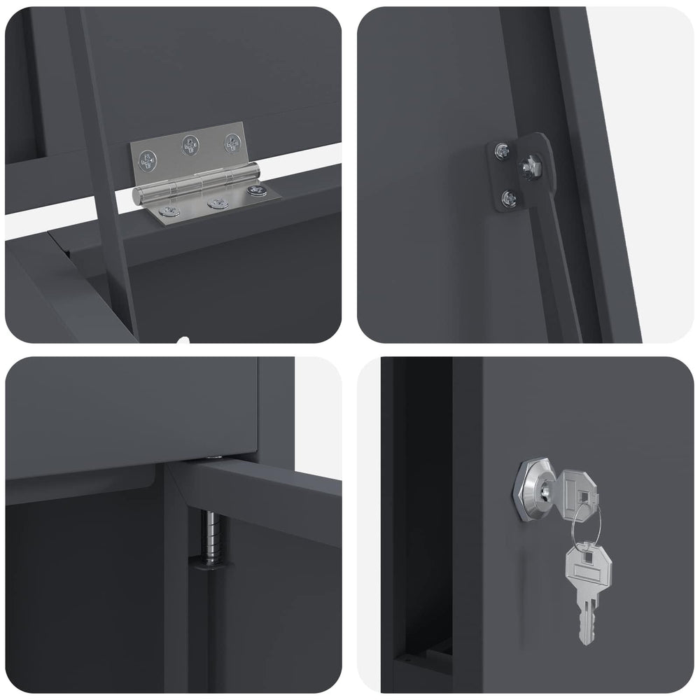 Paketbriefkasten Anthrazit 110,5 cm – Ansicht 8 von 14