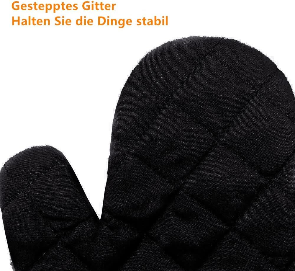 Ofenhandschuhe hitzebeständig lang Schwarz – Ansicht 5 von 7
