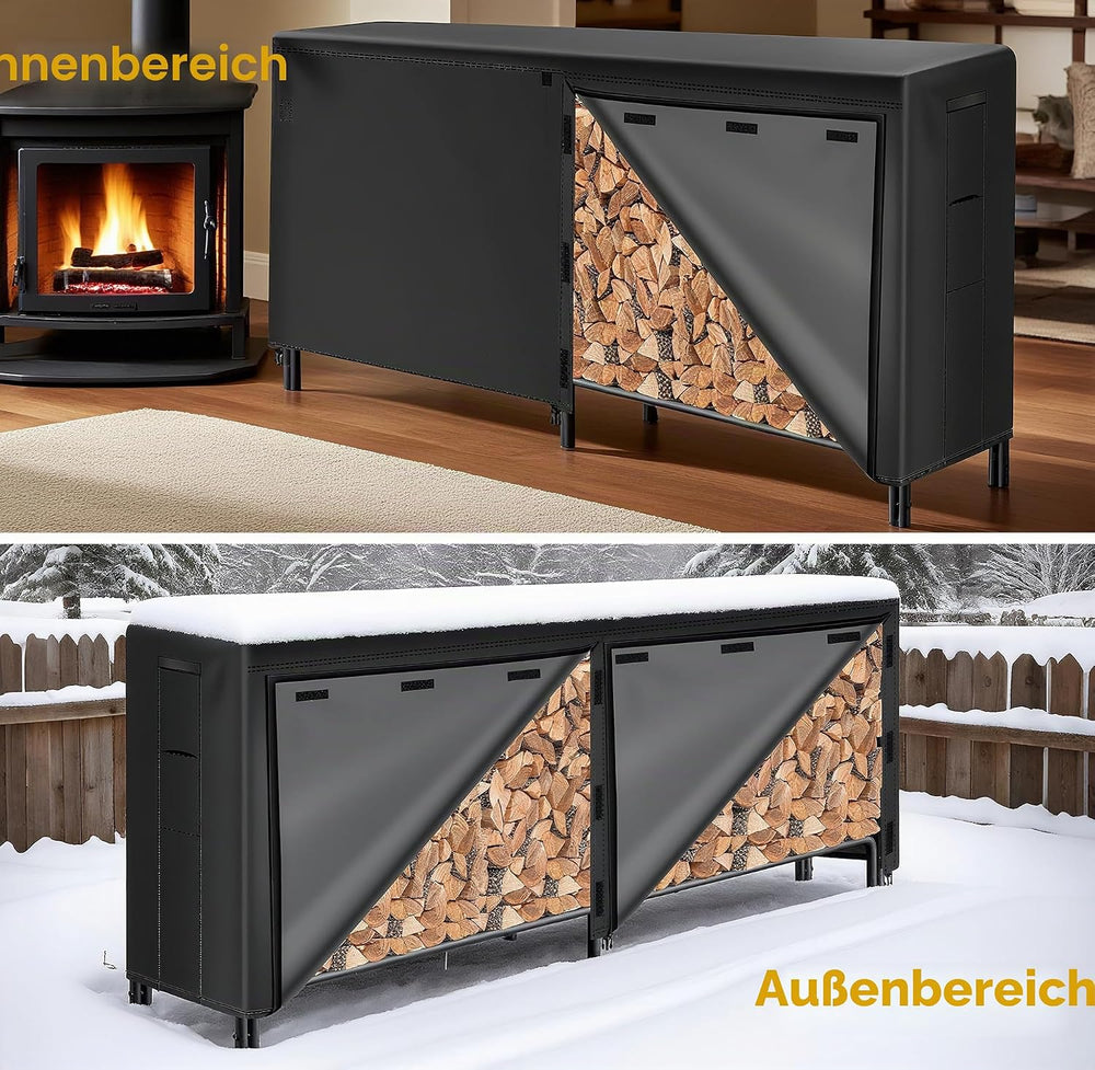 Kaminholzregal außen mit Abdeckung 244 cm – Ansicht 8 von 10