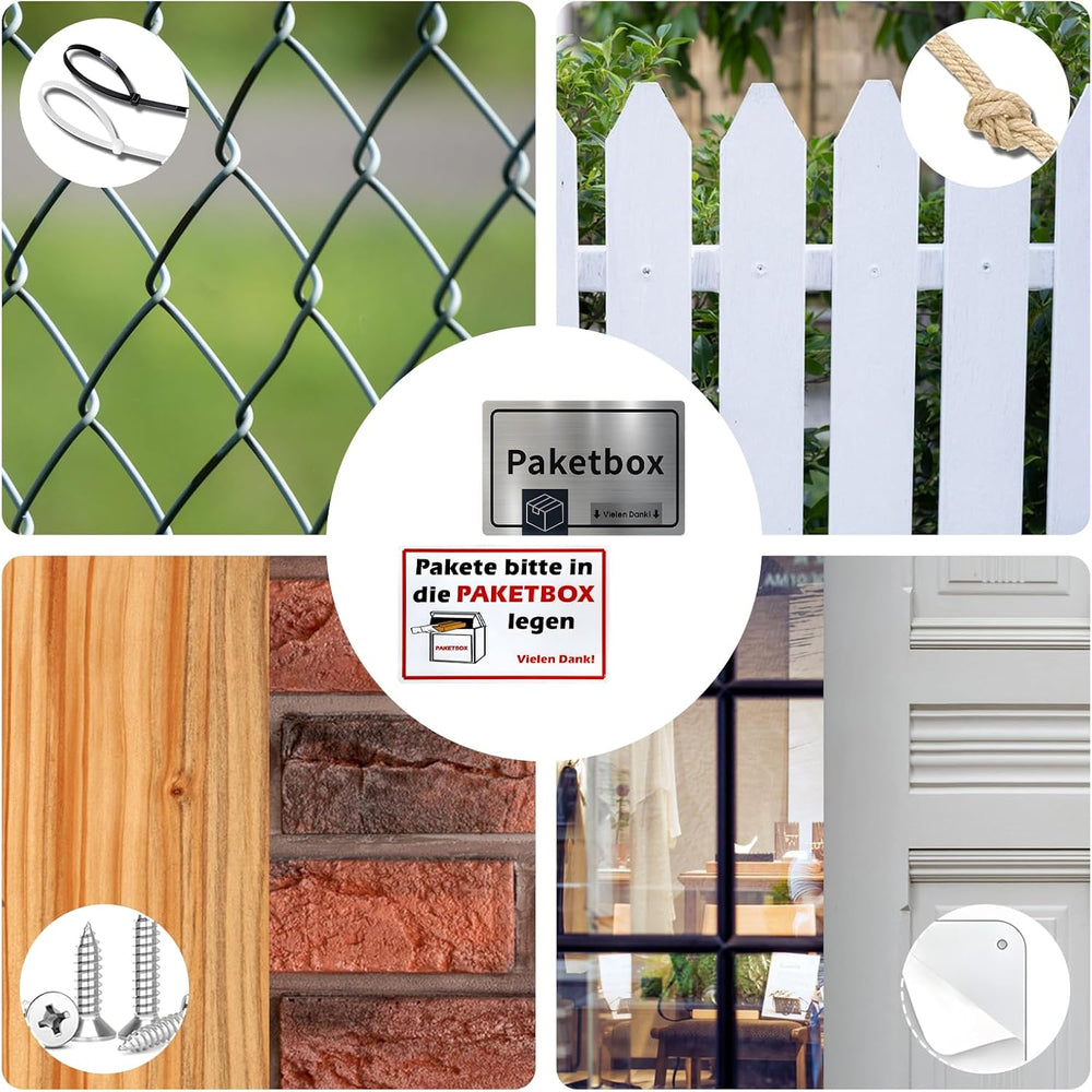 Paketbox-Schild Aluminium 2er-Set – Ansicht 3 von 7