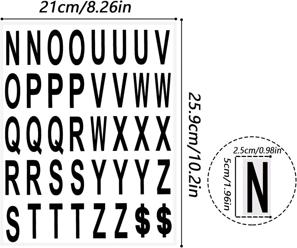 Zahlen- und Buchstabenaufkleber 210 Stück, Ansicht 2