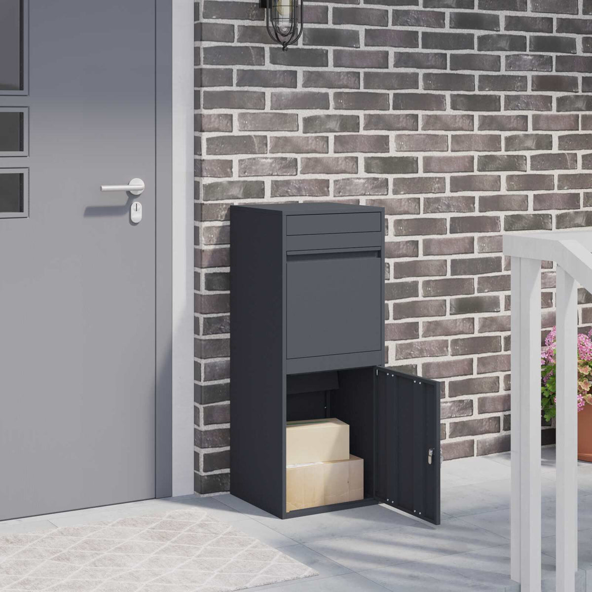 Paketbriefkasten Anthrazit 103 cm, Ansicht 2