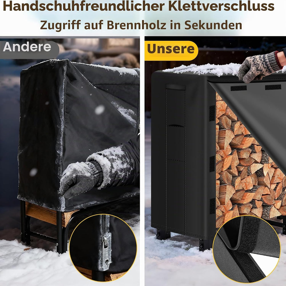 Kaminholzregal außen mit Abdeckung 244 cm – Ansicht 9 von 10