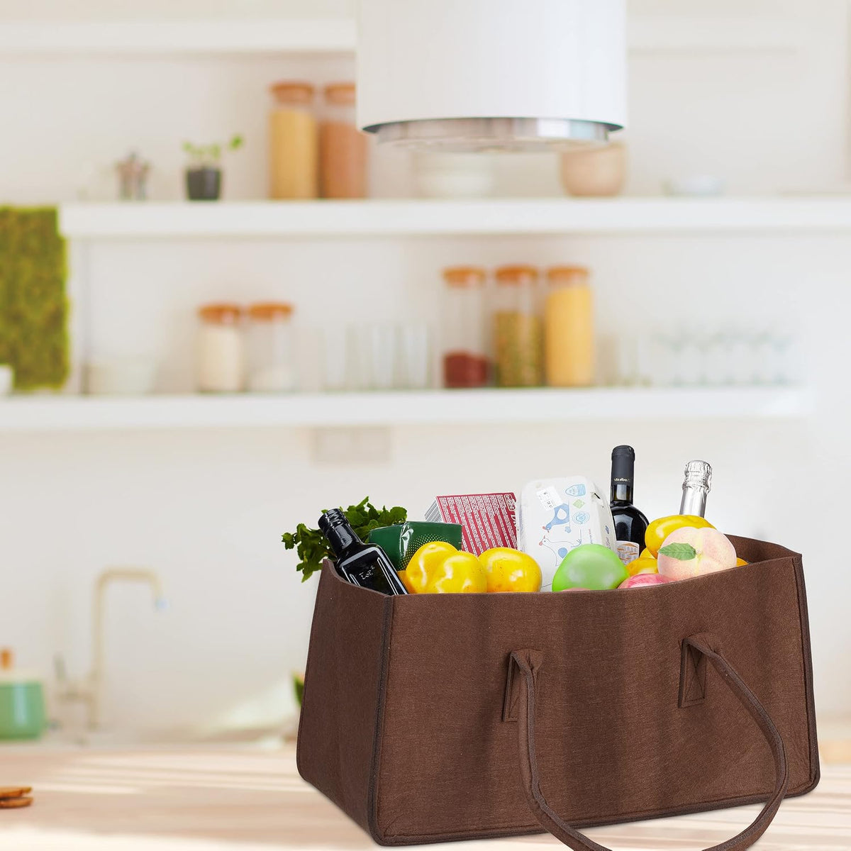 Kaminholztasche Filz 27 Liter Braun, Ansicht 3
