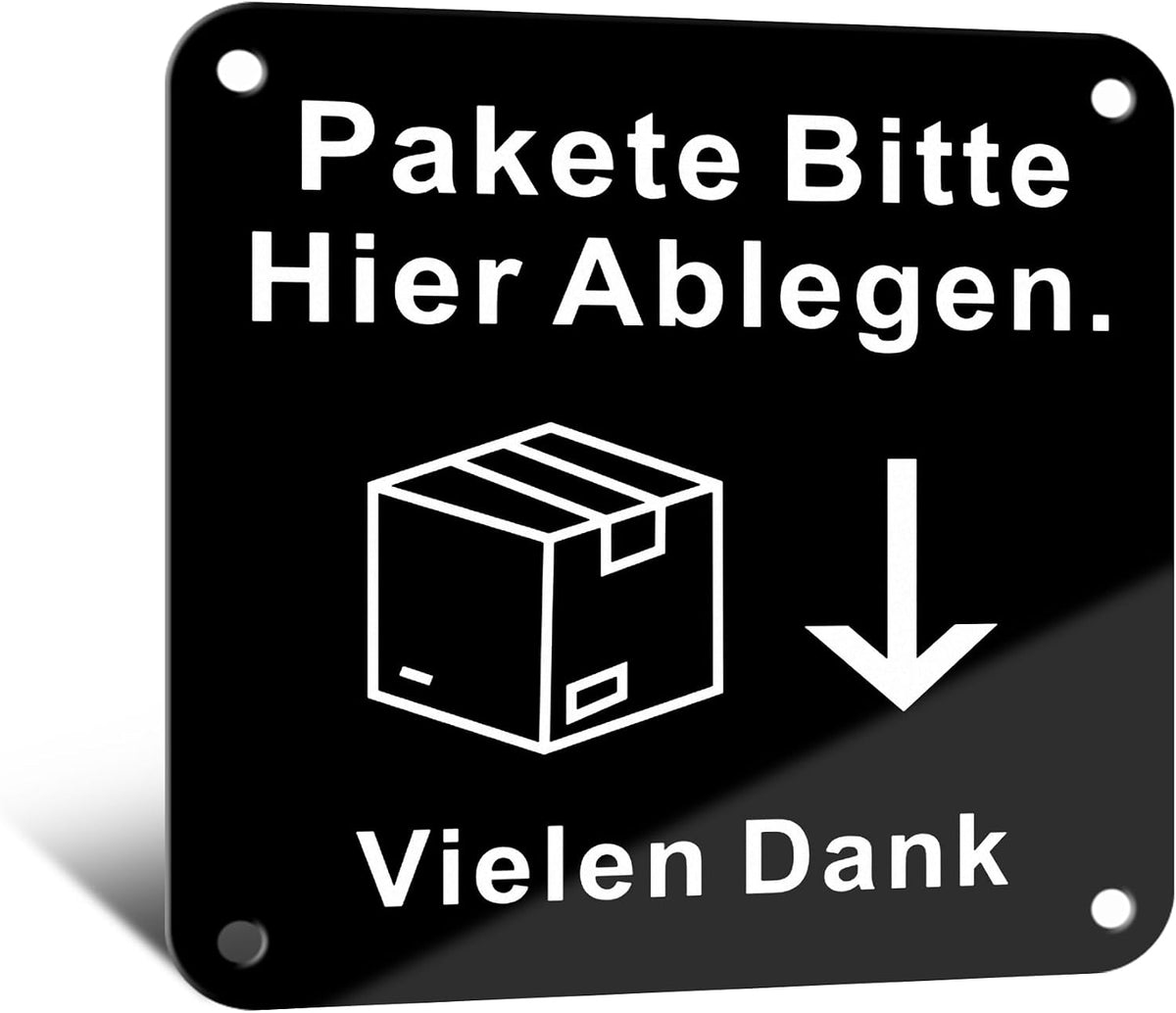 Paketbox-Schild Aluminium 10 × 10 cm – Ansicht 1 von 9