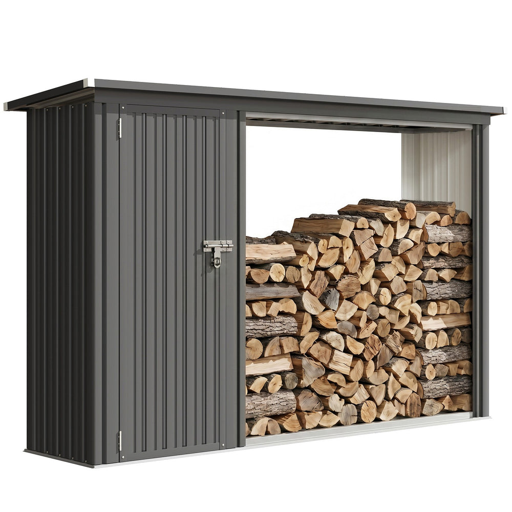 Brennholzschuppen mit Geräteschrank 235 × 67 × 149 cm