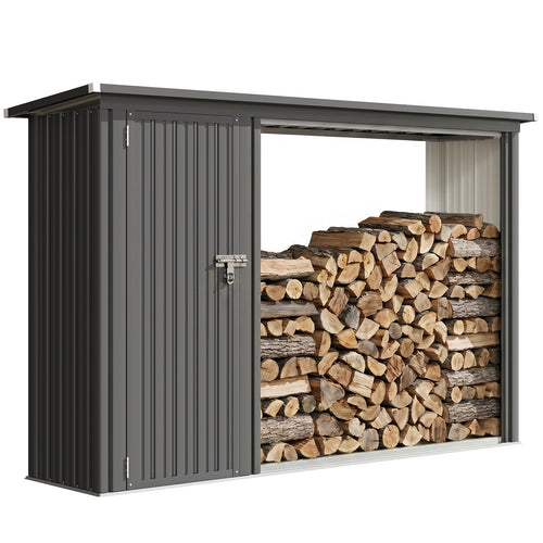 Brennholzschuppen mit Geräteschrank 235 × 67 × 149 cm