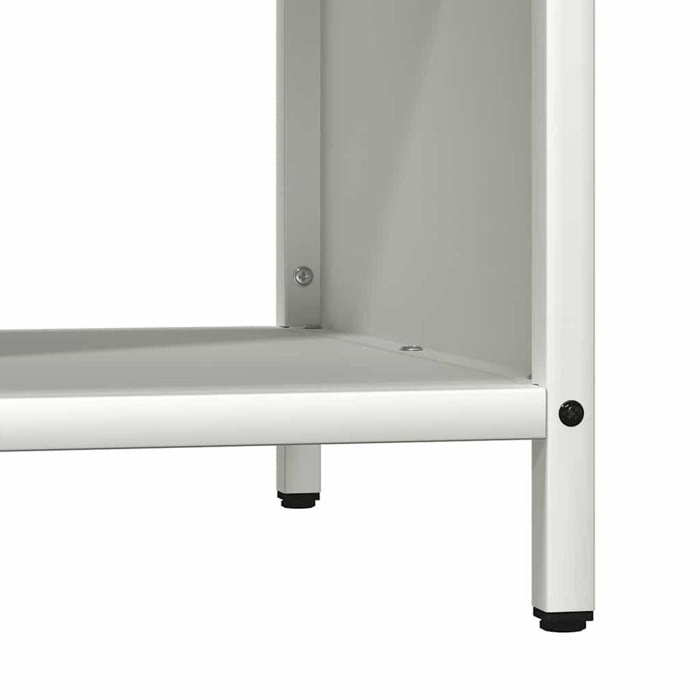 Brennholzregal mit Holzplatte Weiß 100,5 × 35,5 × 40 cm, Ansicht 9