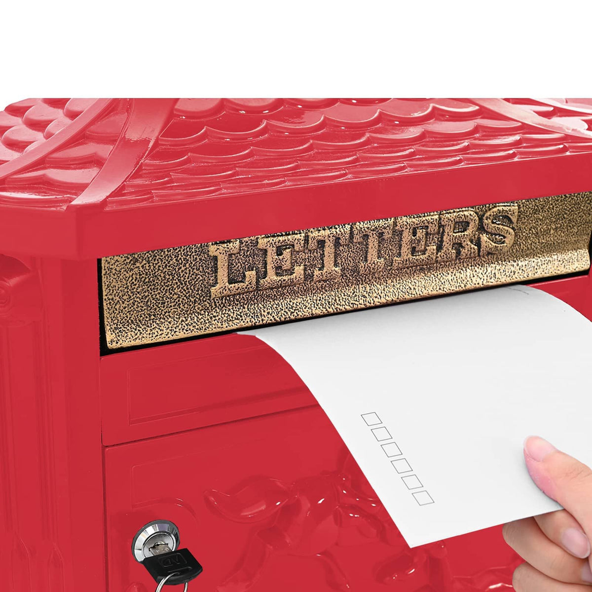 Wandbriefkasten Vintage Rot – Ansicht 3 von 11