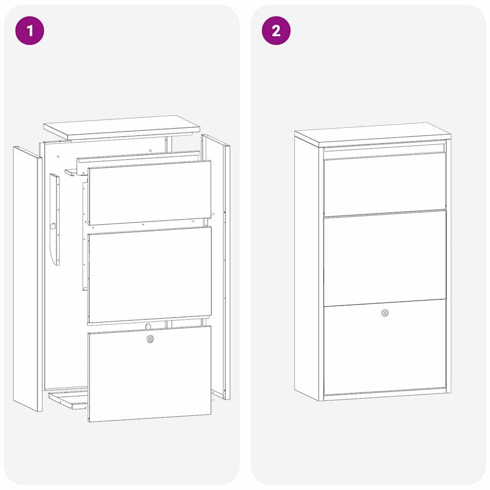 Paketbriefkasten Weiß 82 cm – Ansicht 10 von 12