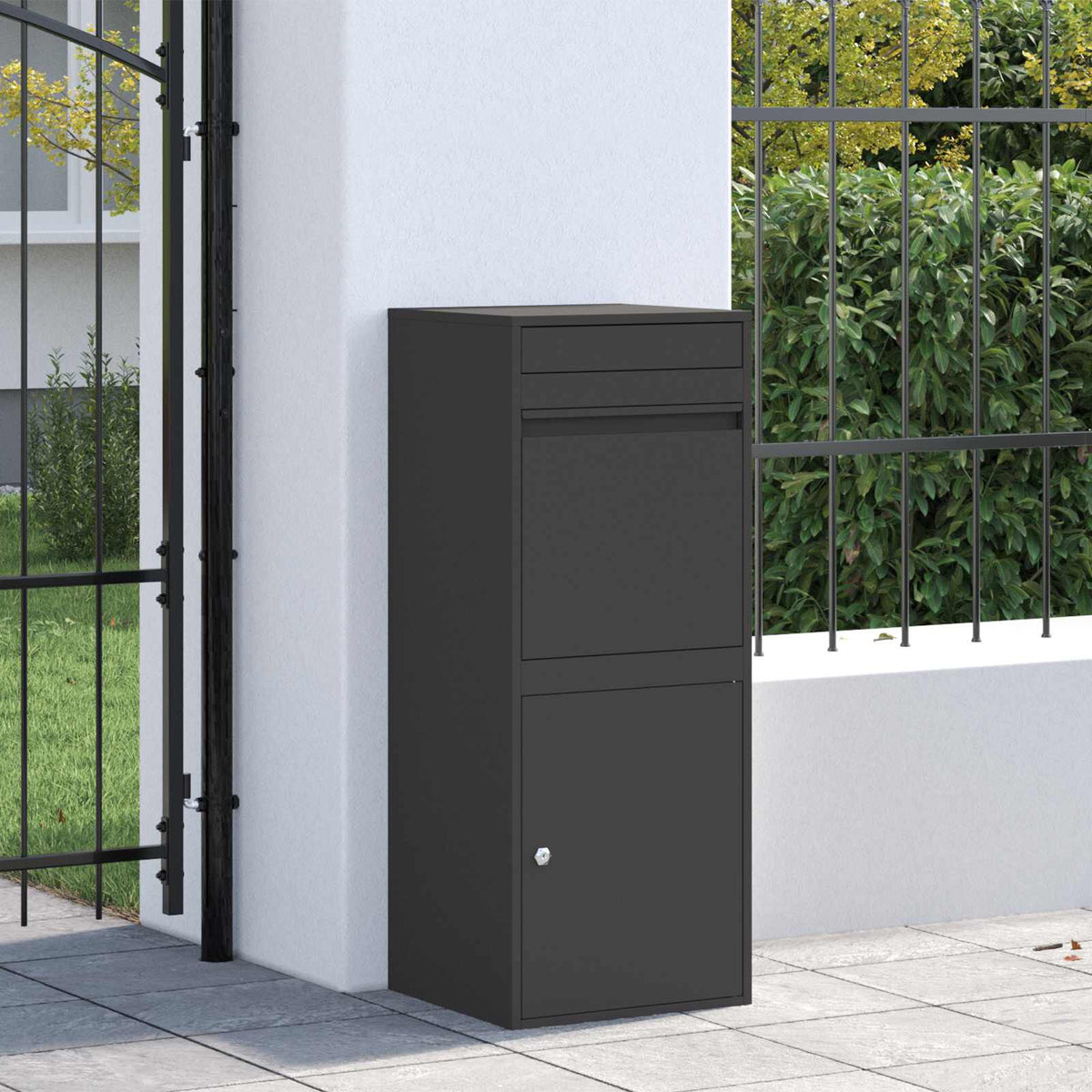 Paketbriefkasten Schwarz 103 cm, Ansicht 3