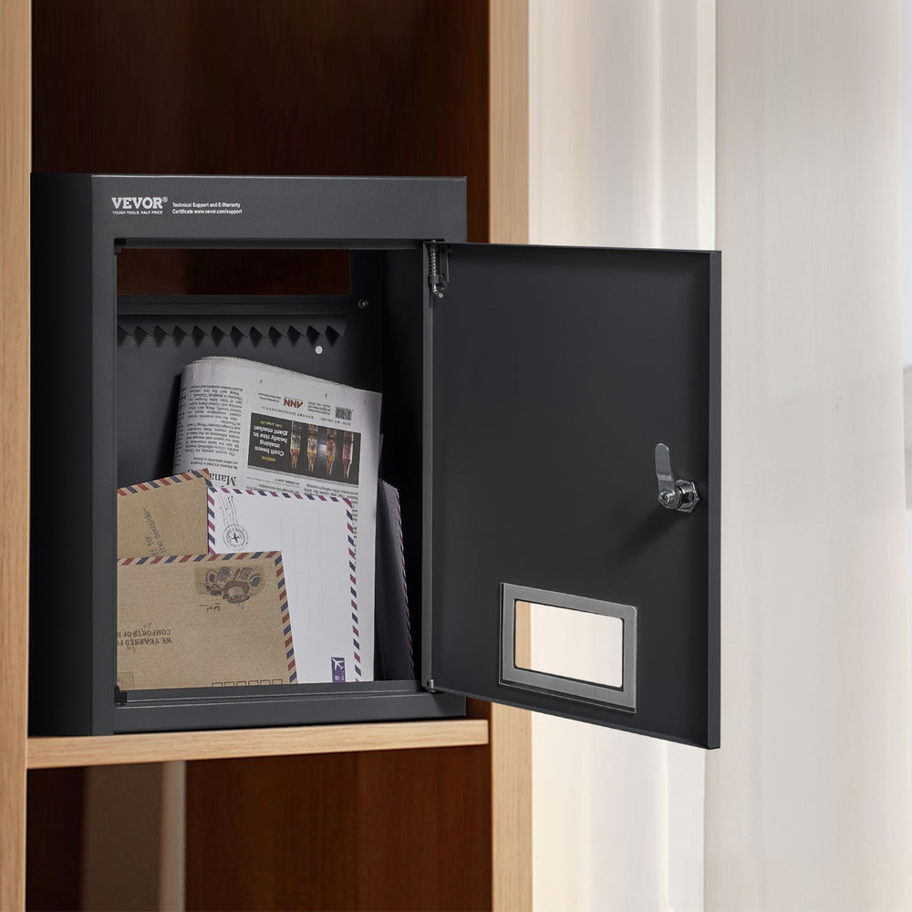 Einbaubriefkasten Mauerdurchwurf Schwarz – Ansicht 8 von 12