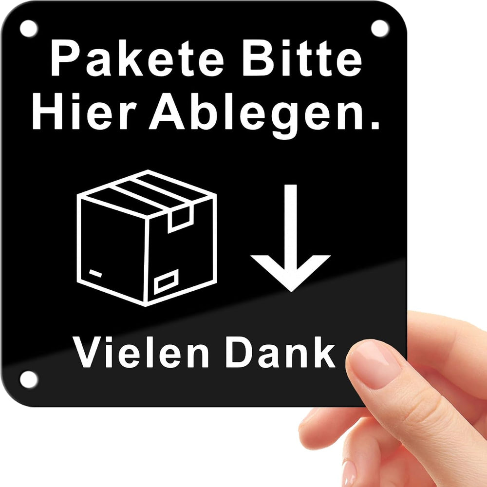 Paketbox-Schild Aluminium 10 × 10 cm – Ansicht 9 von 9