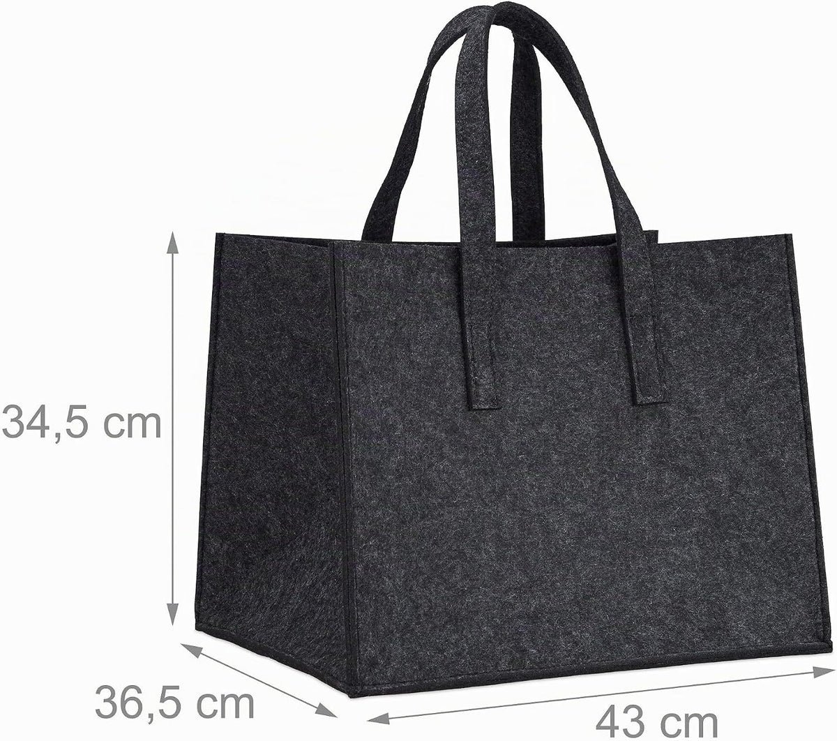 Kaminholzkorb Filz 50 Liter Anthrazit, Ansicht 4