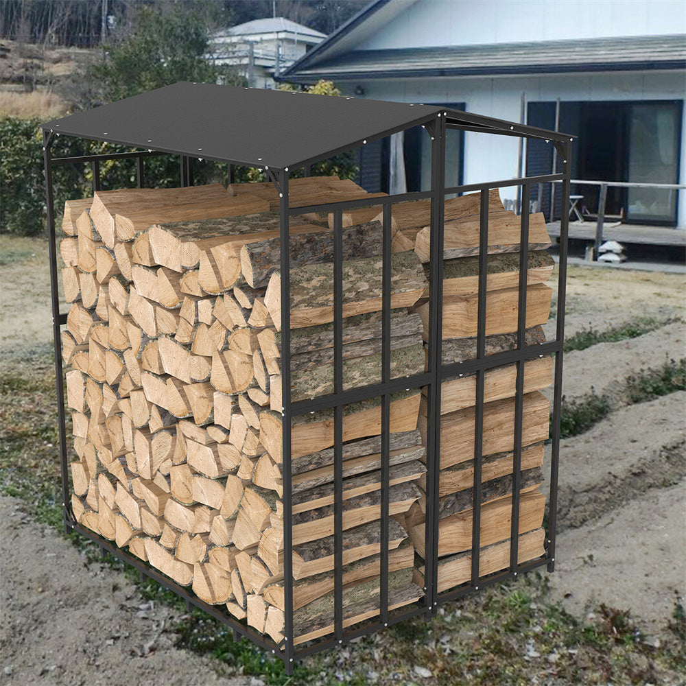 Kaminholzregal außen XXL 156 × 60 × 176 cm – Ansicht 6 von 13