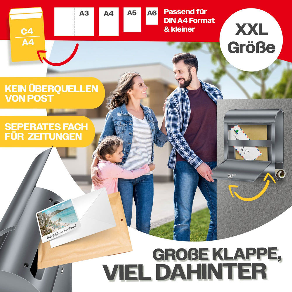 Wandbriefkasten KESSER XXL Edelstahl, Ansicht 5