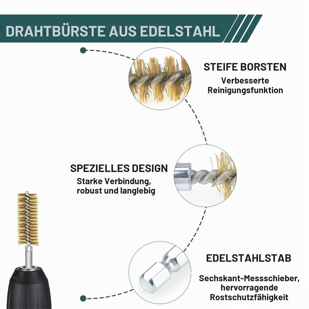 Rohrbürsten-Set 14-teilig für Bohrmaschine, Ansicht 4