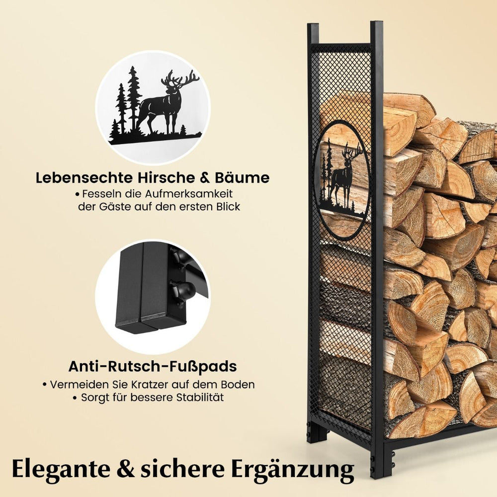 Kaminholzständer Schwarz 121 × 38 × 117 cm, Ansicht 7
