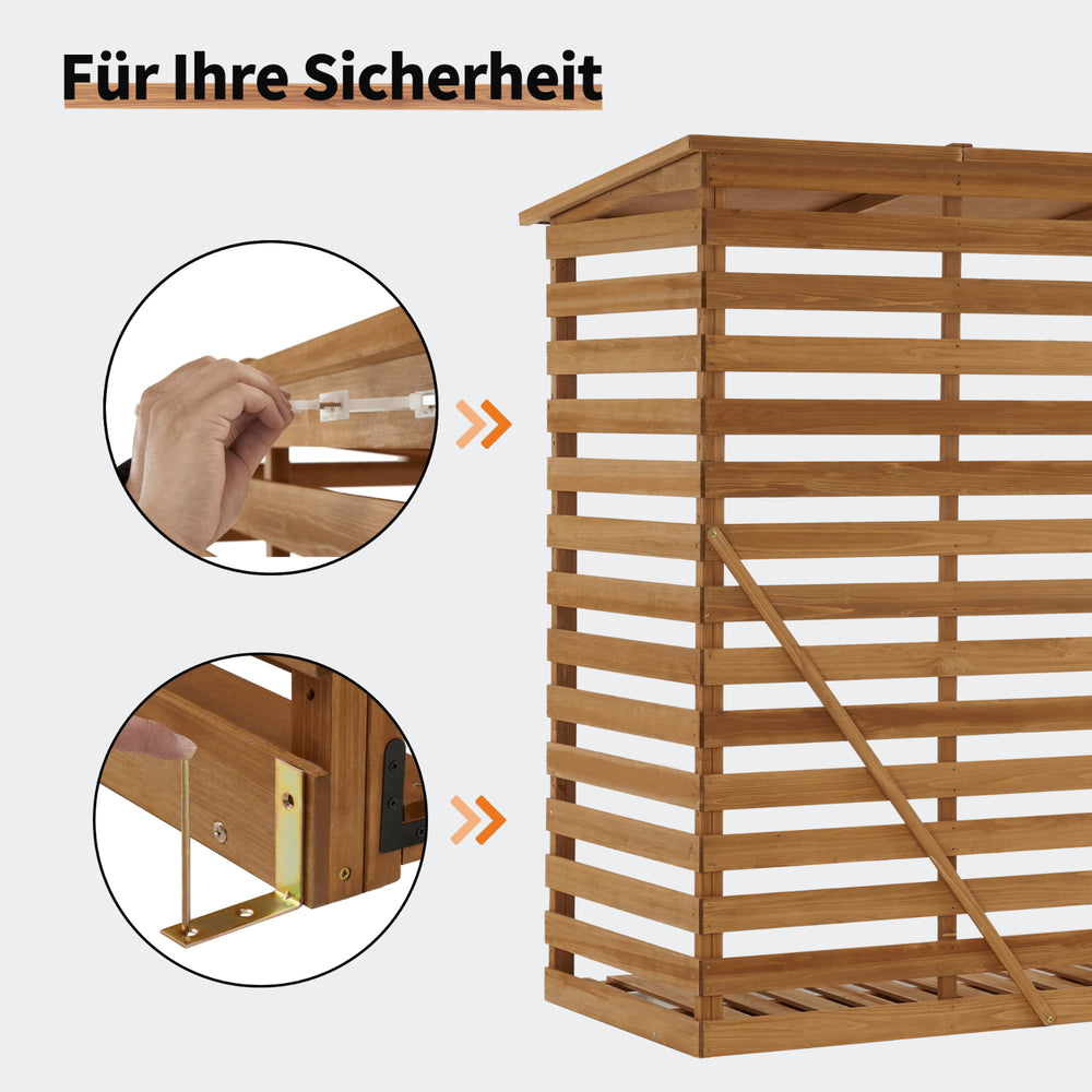 Kaminholzregal Holz XXL 90 × 185 × 186 cm, Ansicht 4