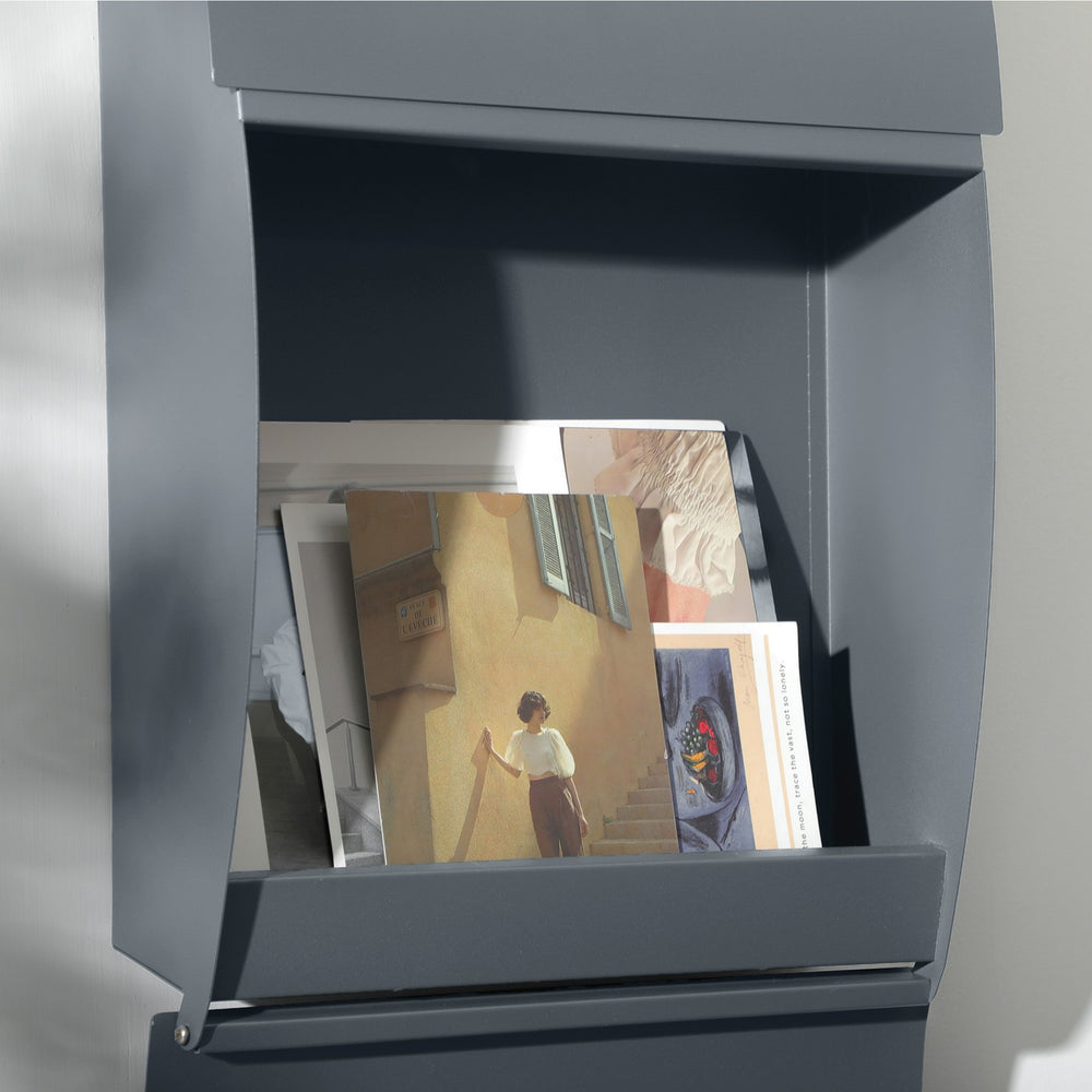 Wandbriefkasten Anthrazitgrau hoch, Ansicht 9