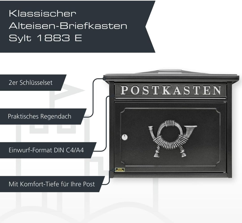 Wandbriefkasten Alteisen groß – Ansicht 2 von 6